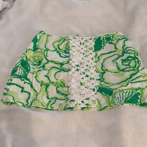 Lilly Pulitzer Green and White Floral Skirt